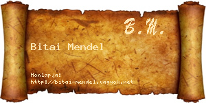 Bitai Mendel névjegykártya